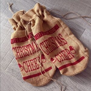 Burlap Christmas Cheer Gift Bags